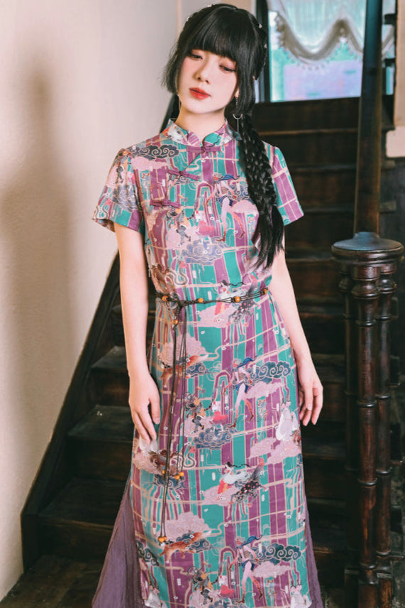 Phantom Chinese-style Fishtail Cheongsam Dress