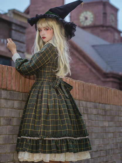 Retro Girl Volume Check Lolita Dress [pre-order]