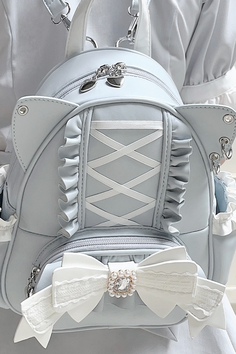 [pre-order] Cat Ear Jewel Ribbon Backpack