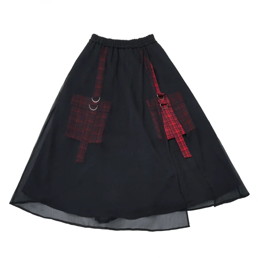 College Knit Vest + Shirt + Long Skirt + Pants + Tie