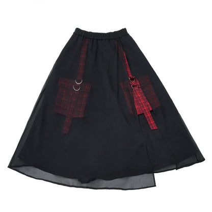 College Knit Vest + Shirt + Long Skirt + Pants + Tie