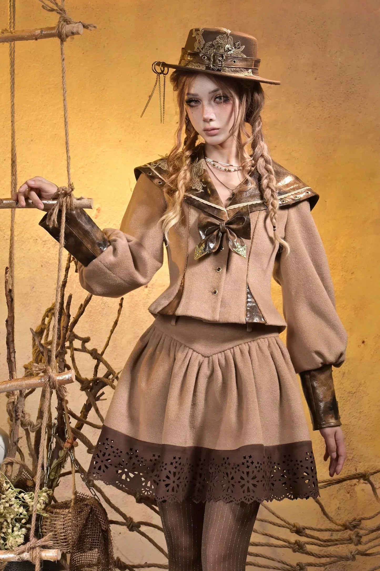 Steampunk Sailor Waist Top + Flare Skirt