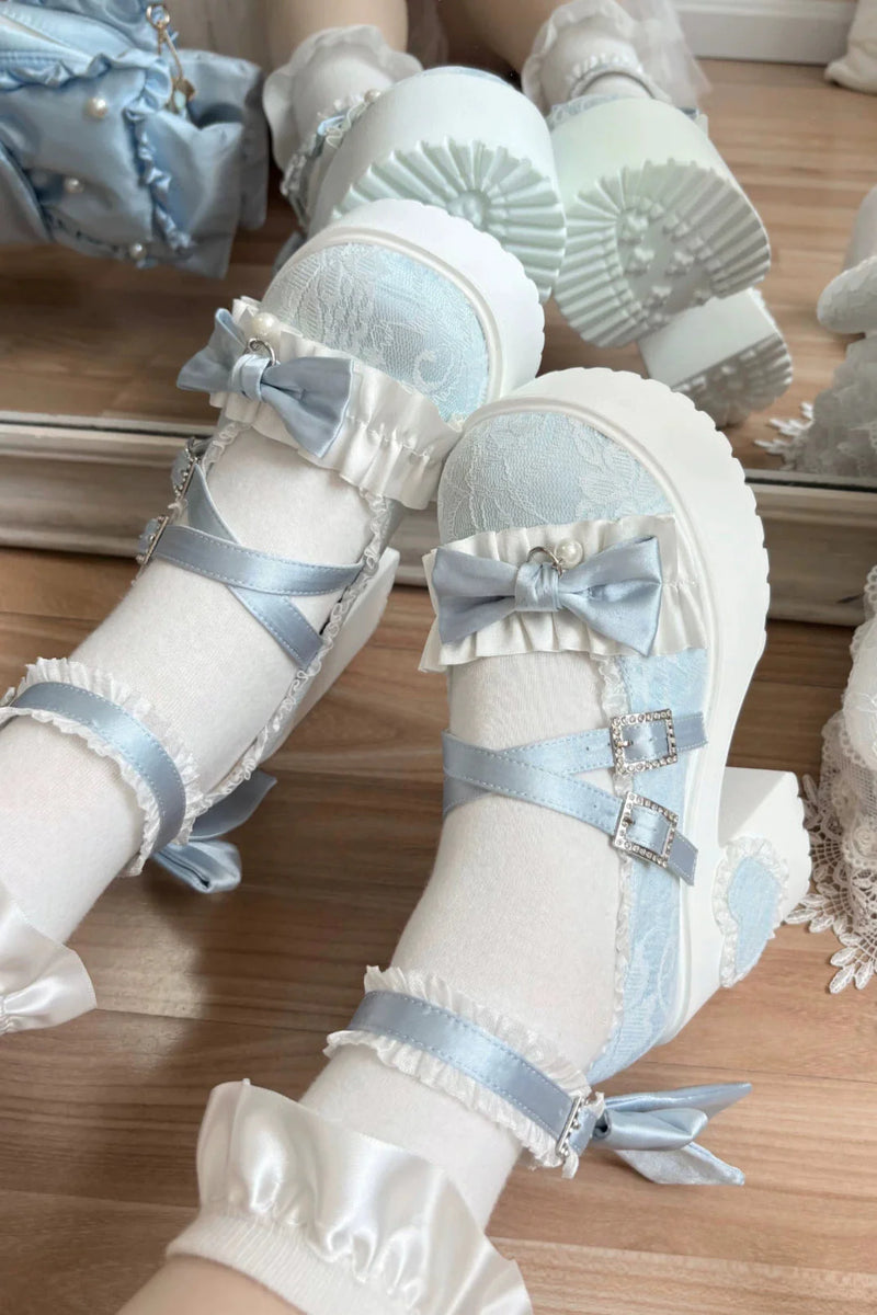 Dream Ribbon Lace Mary Jane Shoes