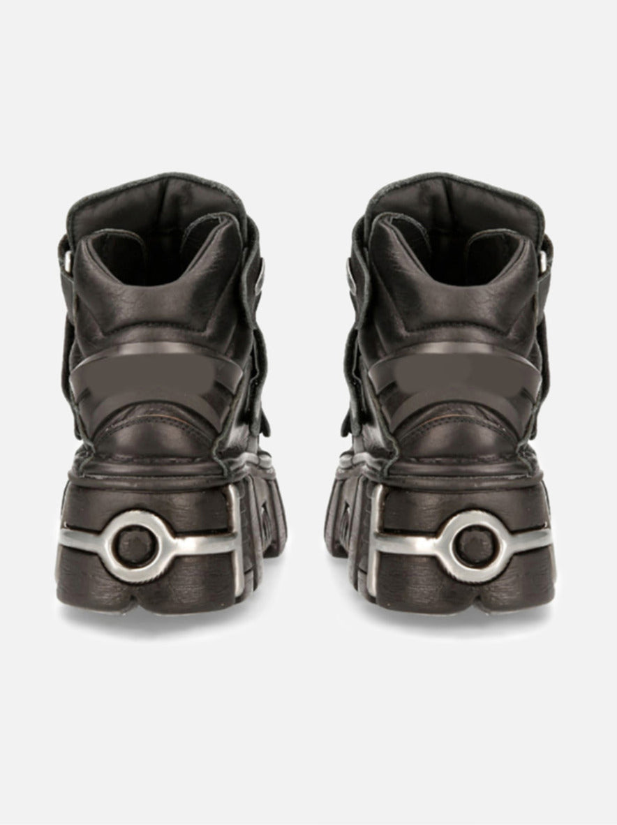 Punk Style Leather Metal Power Sole Sneakers