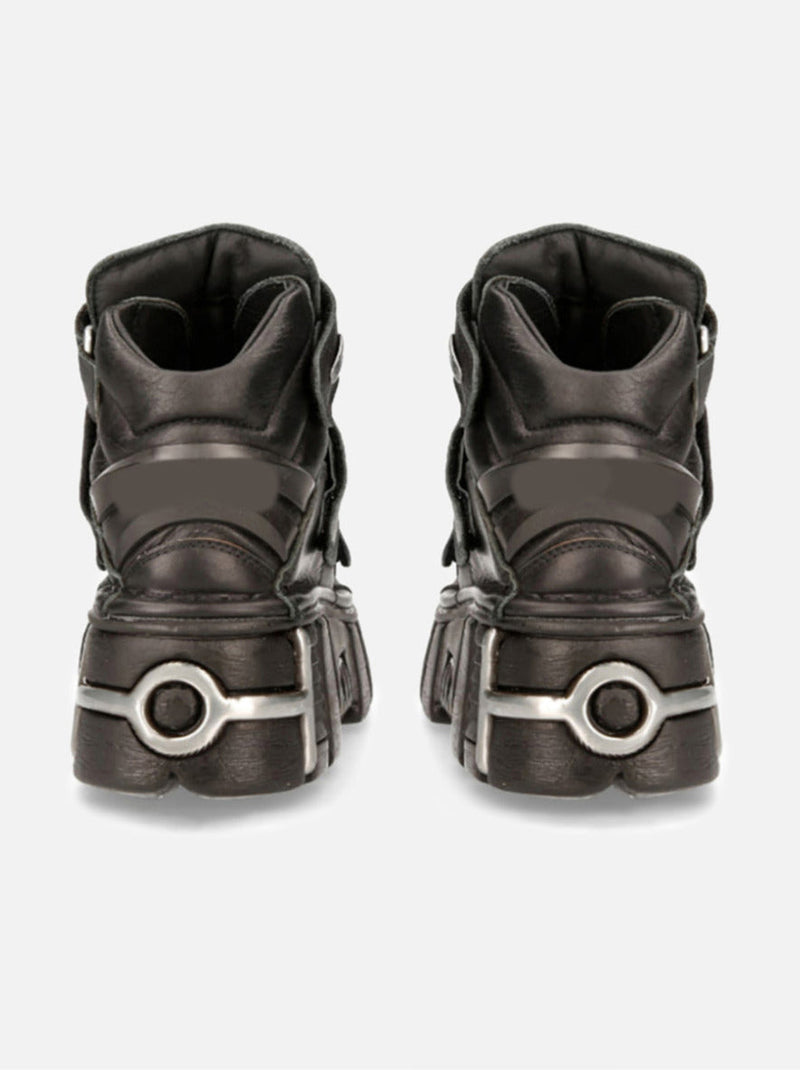 Punk Style Leather Metal Power Sole Sneakers