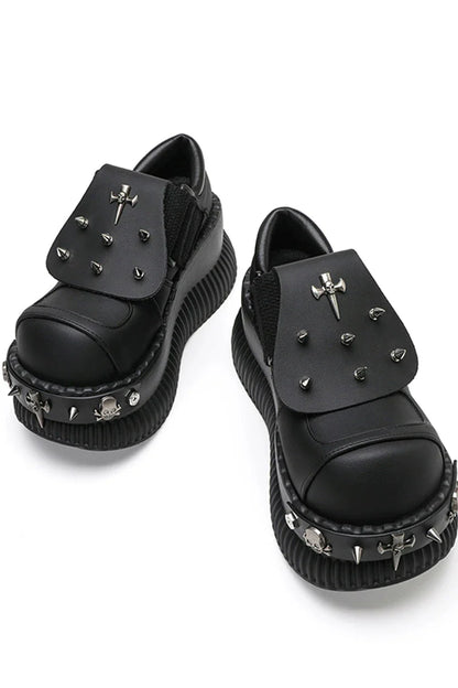 Cross Design Platform Shoes