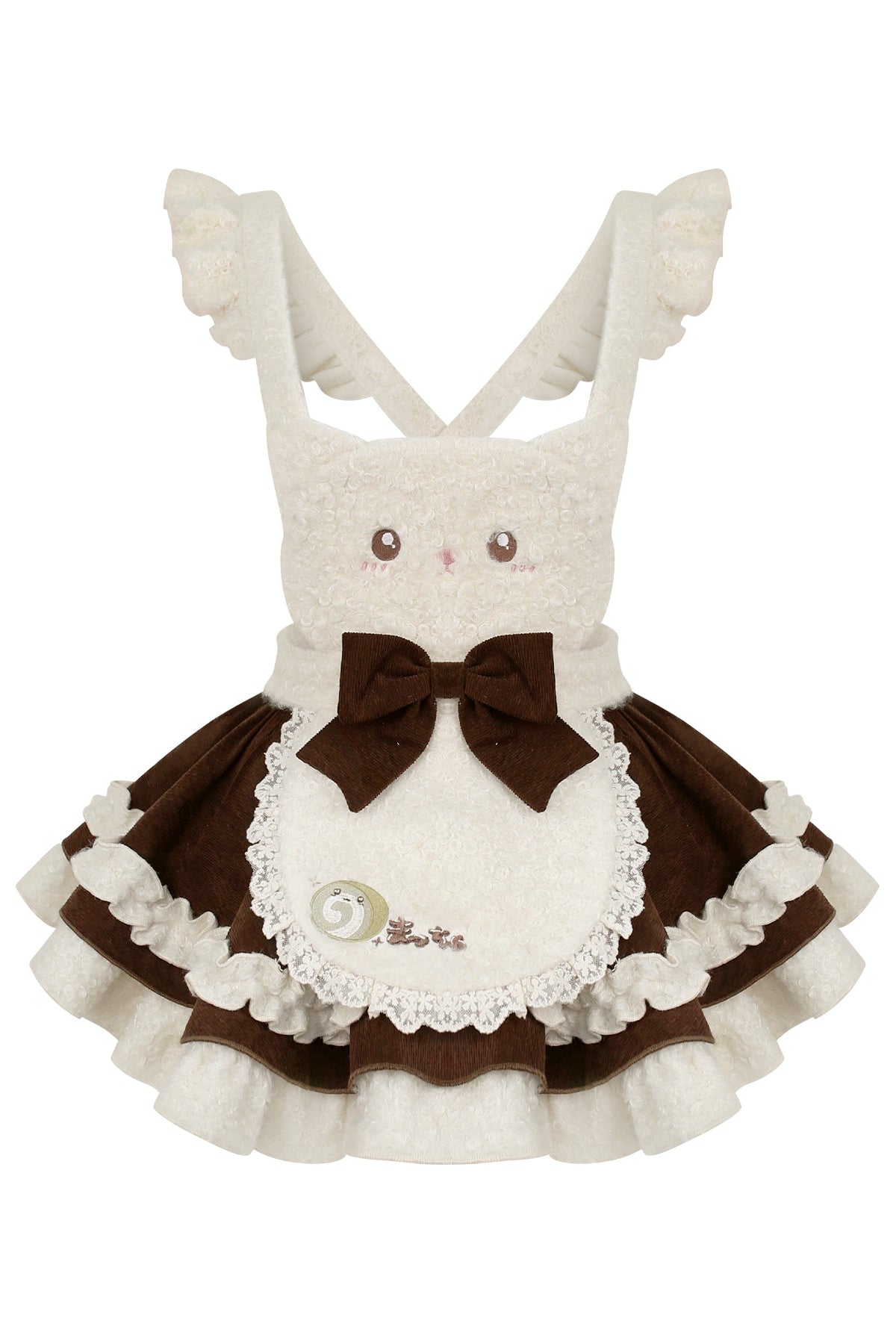 Matcha Roll Japanese Style Top + Kitten Suspender Skirt + Cape With Ribbon