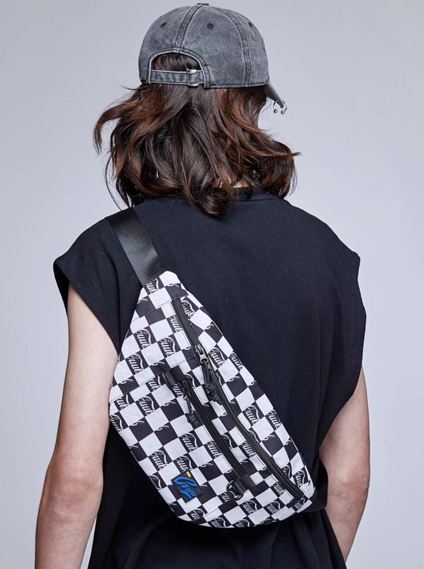 Block Plaid Crossbody Bag