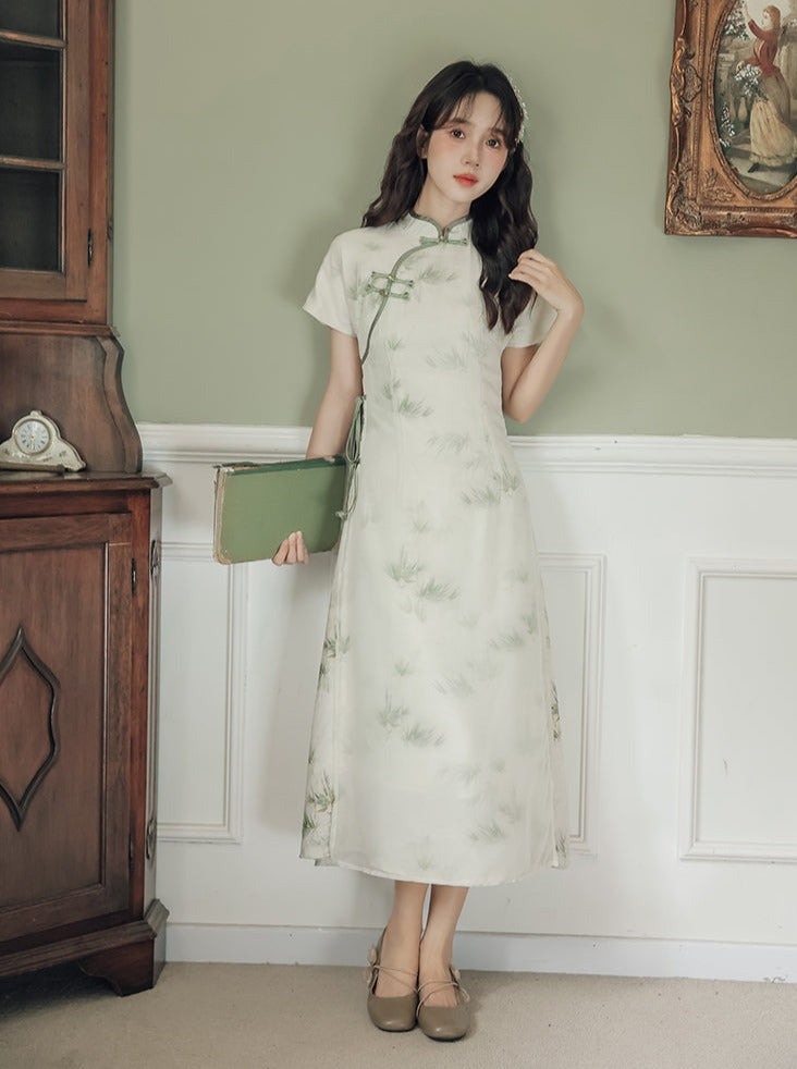 Retro Slit Chinese-style Dress