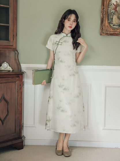 Retro Slit Chinese-style Dress