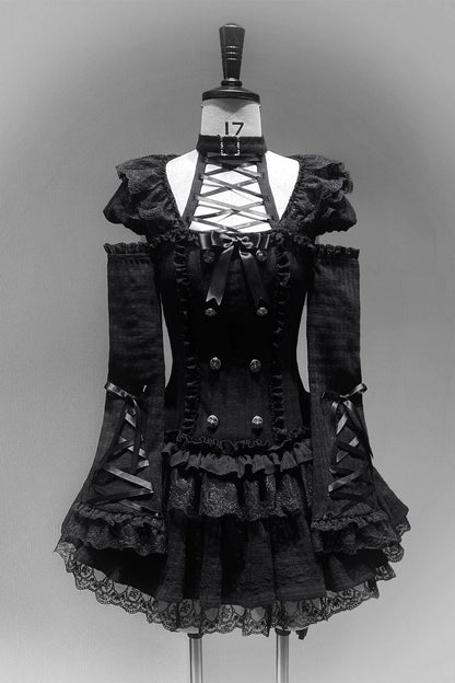 Gothic Doll Dress + Pants + Hairband