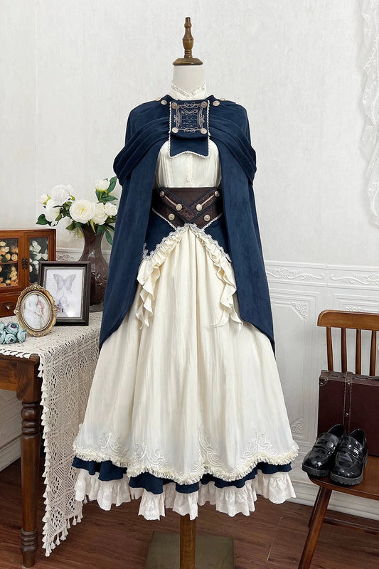 Girl Mid-century Shirt + Skirt + Belt + Cape