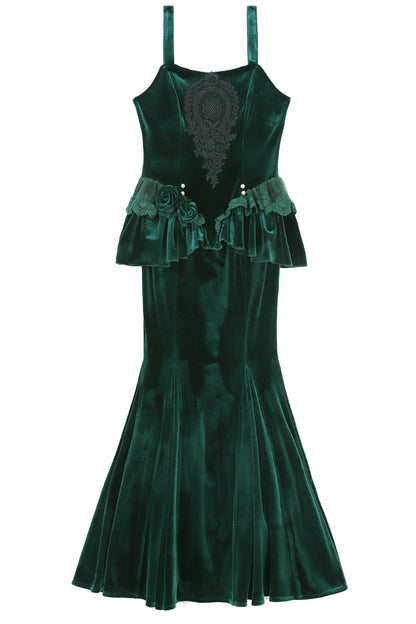 [pre-order] Dark Forest Lolita Fishtail Dress + Long Sleeve Short Cape