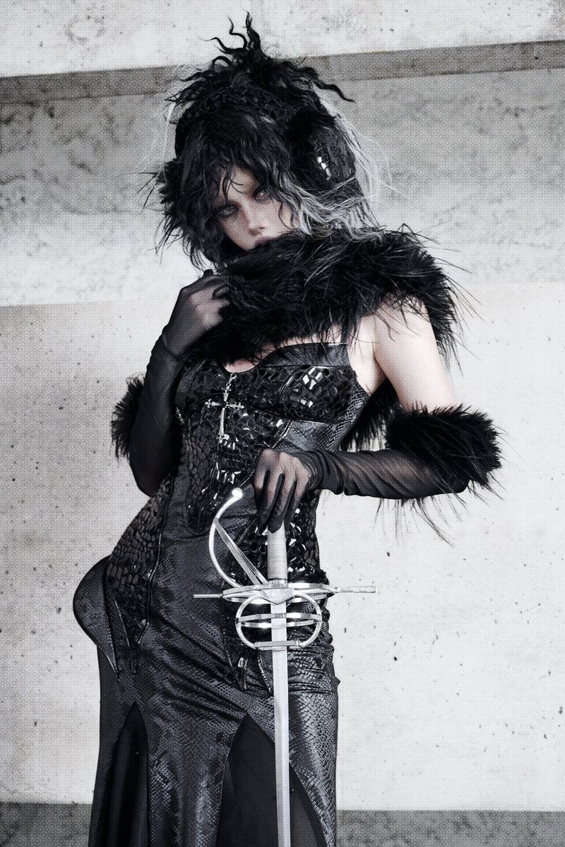 [pre-order] Snake Eyeshadow Dark Mode Dress + Mesh Gloves