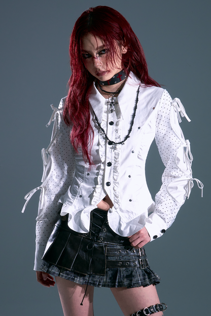 Retro Mode Dark Punk Dot Blouse