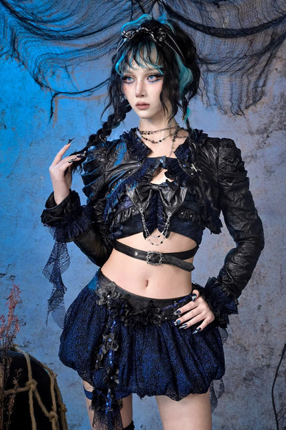 Shiny Punk Cropped Top