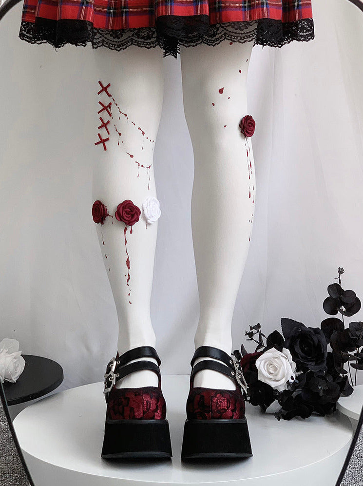 Retro Round Toe Gothic Punk Platform Shoes [matte/lace]