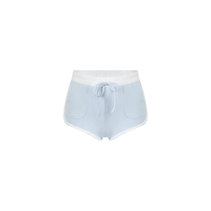 Milk Blue Sporty Hoodie + Halter Neck Suspender + Sports Shorts