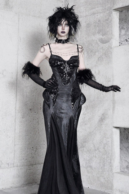 [pre-order] Snake Eyeshadow Dark Mode Dress + Mesh Gloves