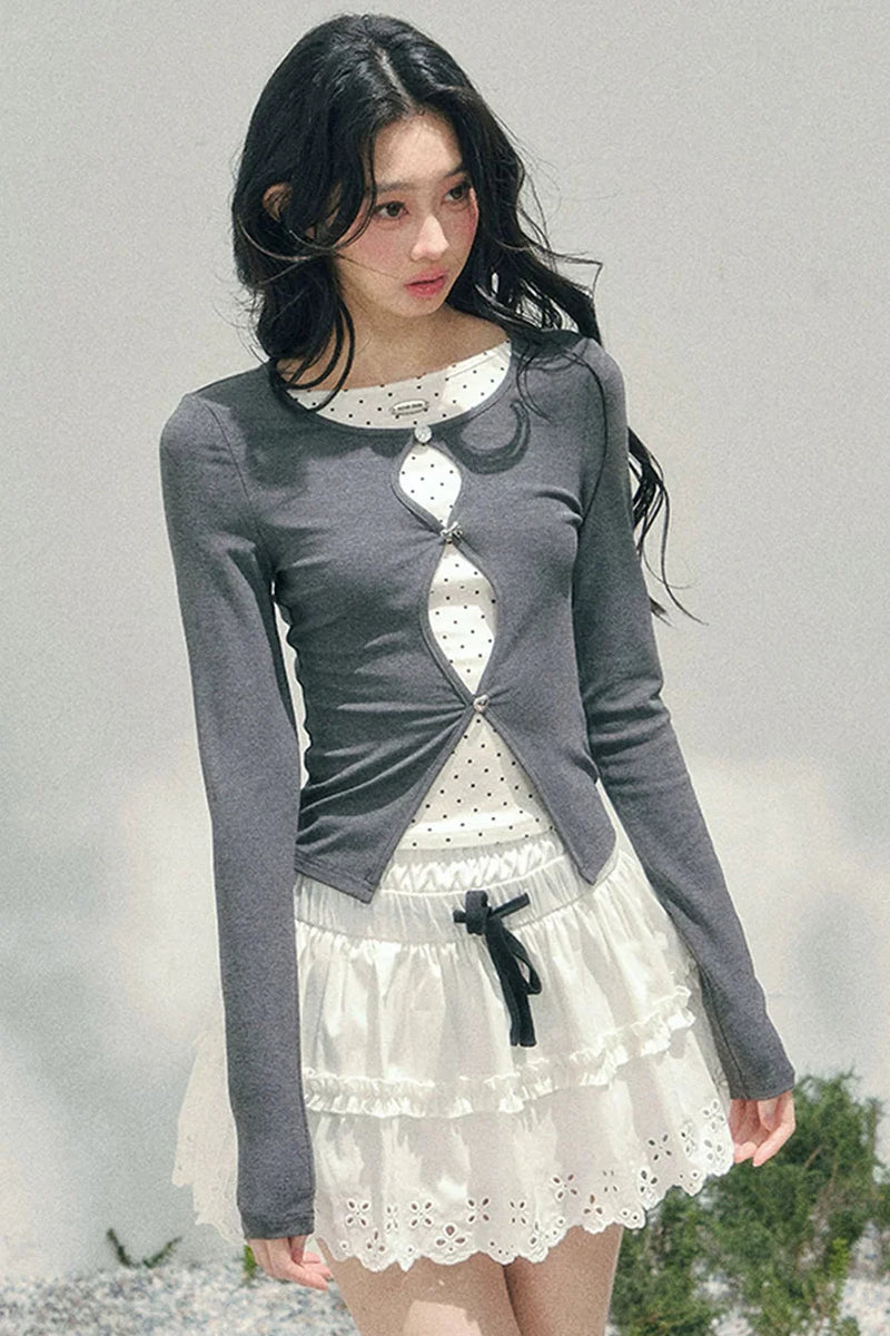 Dot Tight French Girl Top