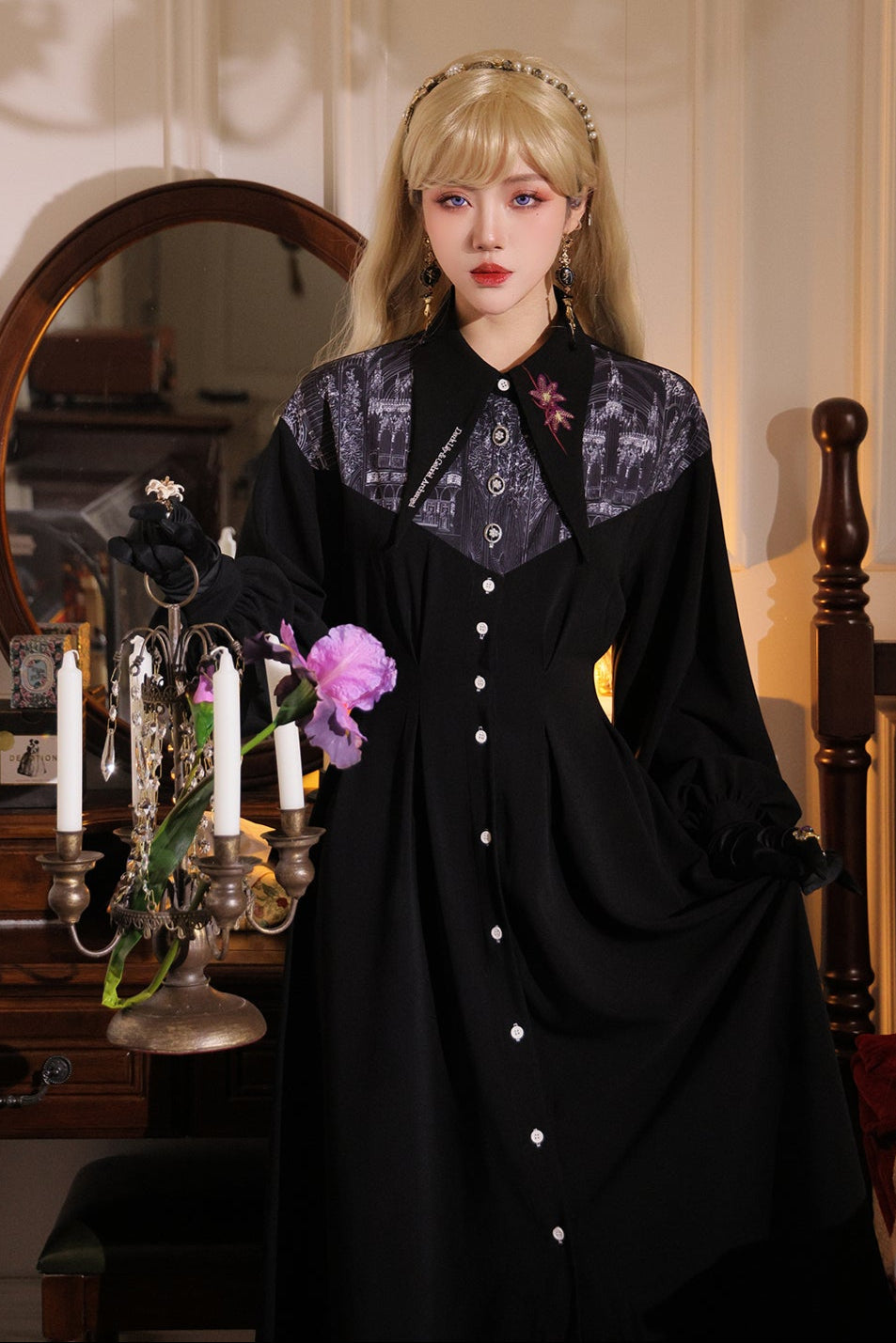 French Long Shirt Dress