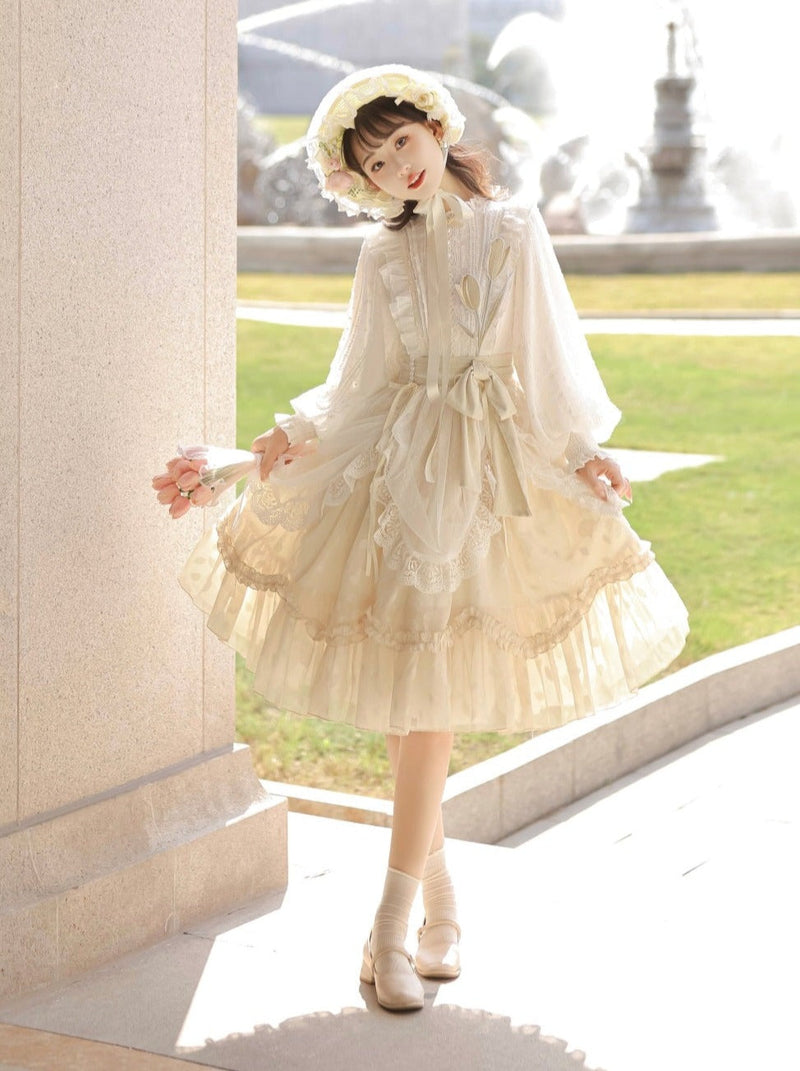 Pure Girly Tulip Ruffle Lolita Dress