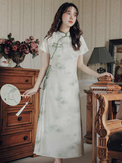 Retro Slit Chinese-style Dress