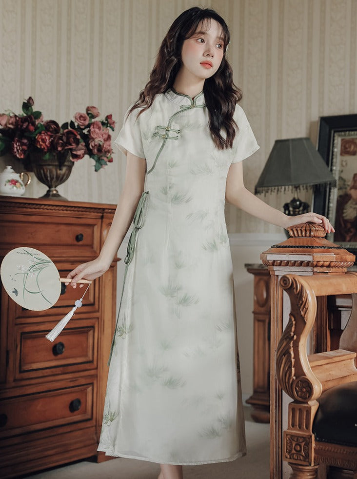 Retro Slit Chinese-style Dress