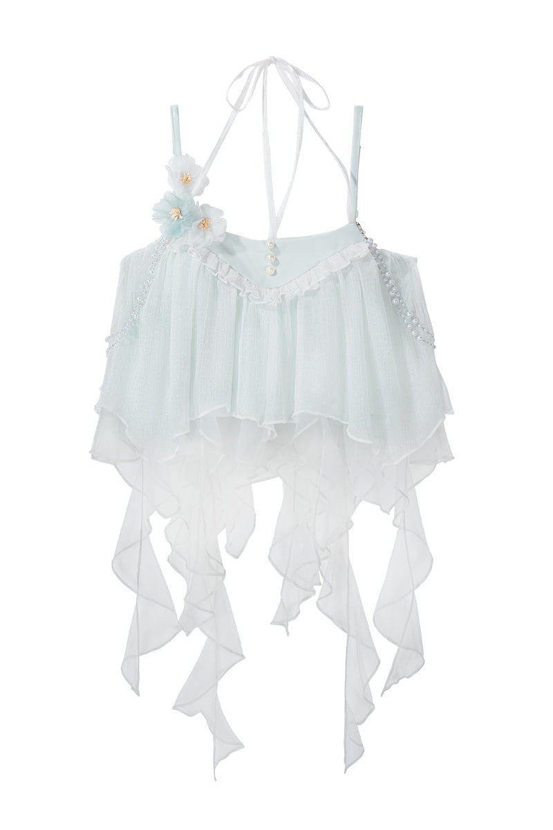 [pre-order Item] Pure White Split Three-piece Swimsuit