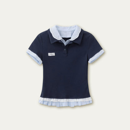 Retro Polka Dot Knit Polo