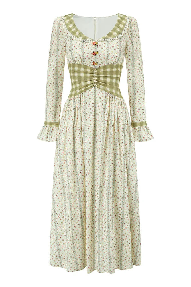 Retro Lace Maid Cotton Dress