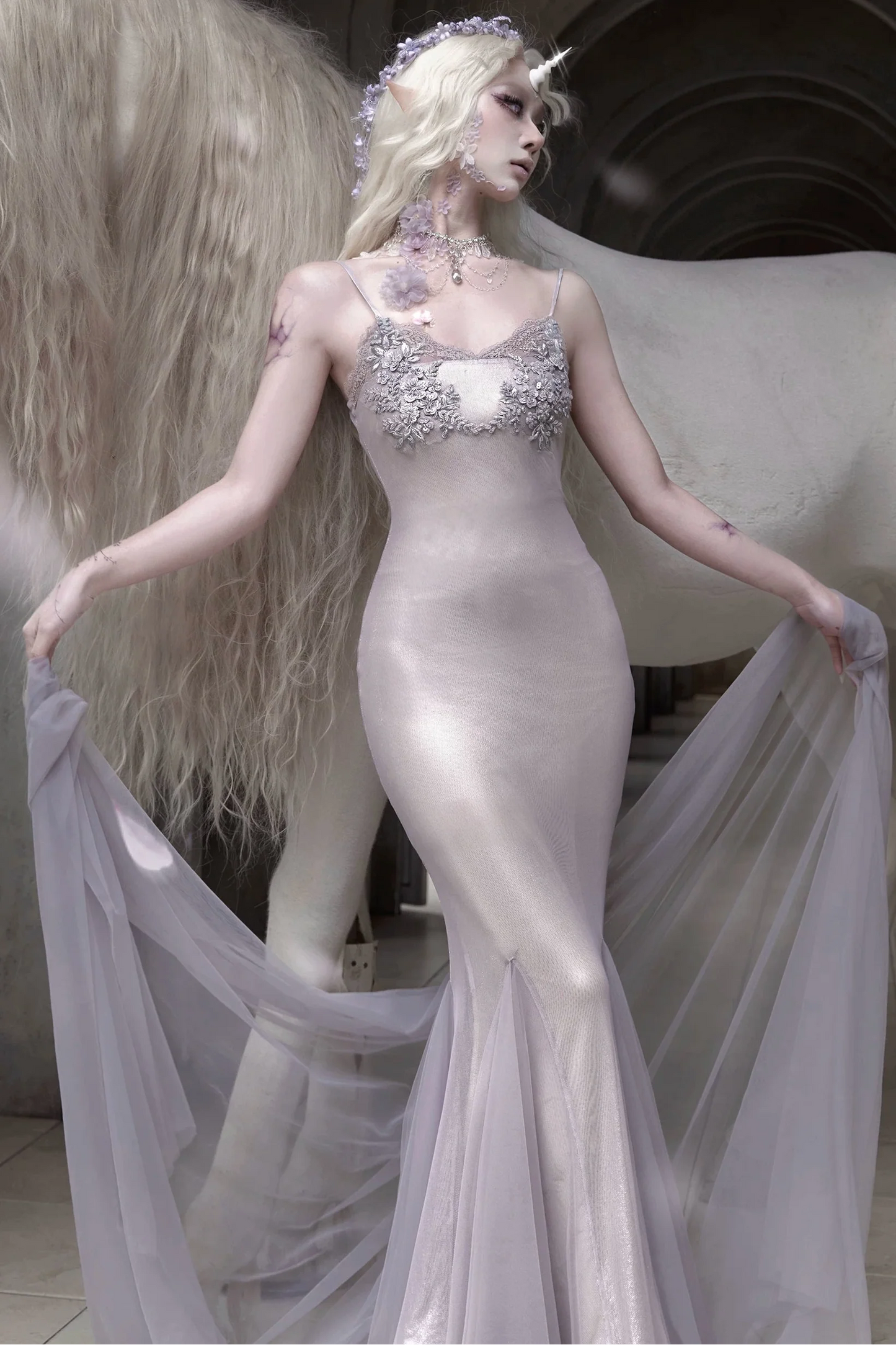 Moonlight Beast Mermaid Dress + Tube Top + Necklace
