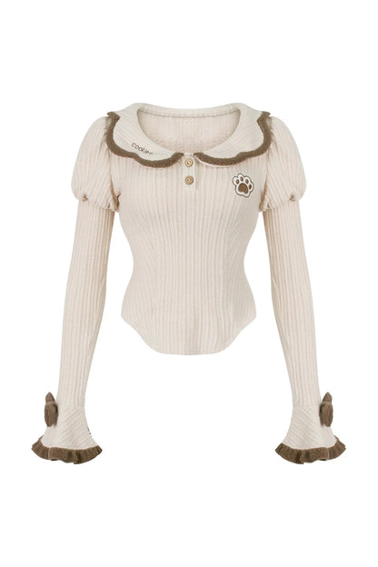 Bear Cake House Knit Top + Bear Suspender Pants + Bear Plush Jacket