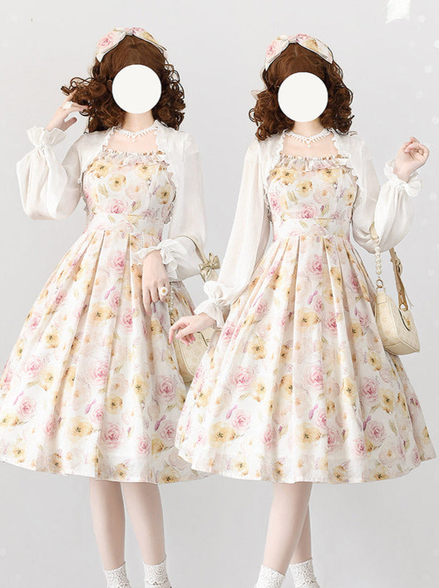 Forest Basket Retro Classic Lolita Dress + Cardigan