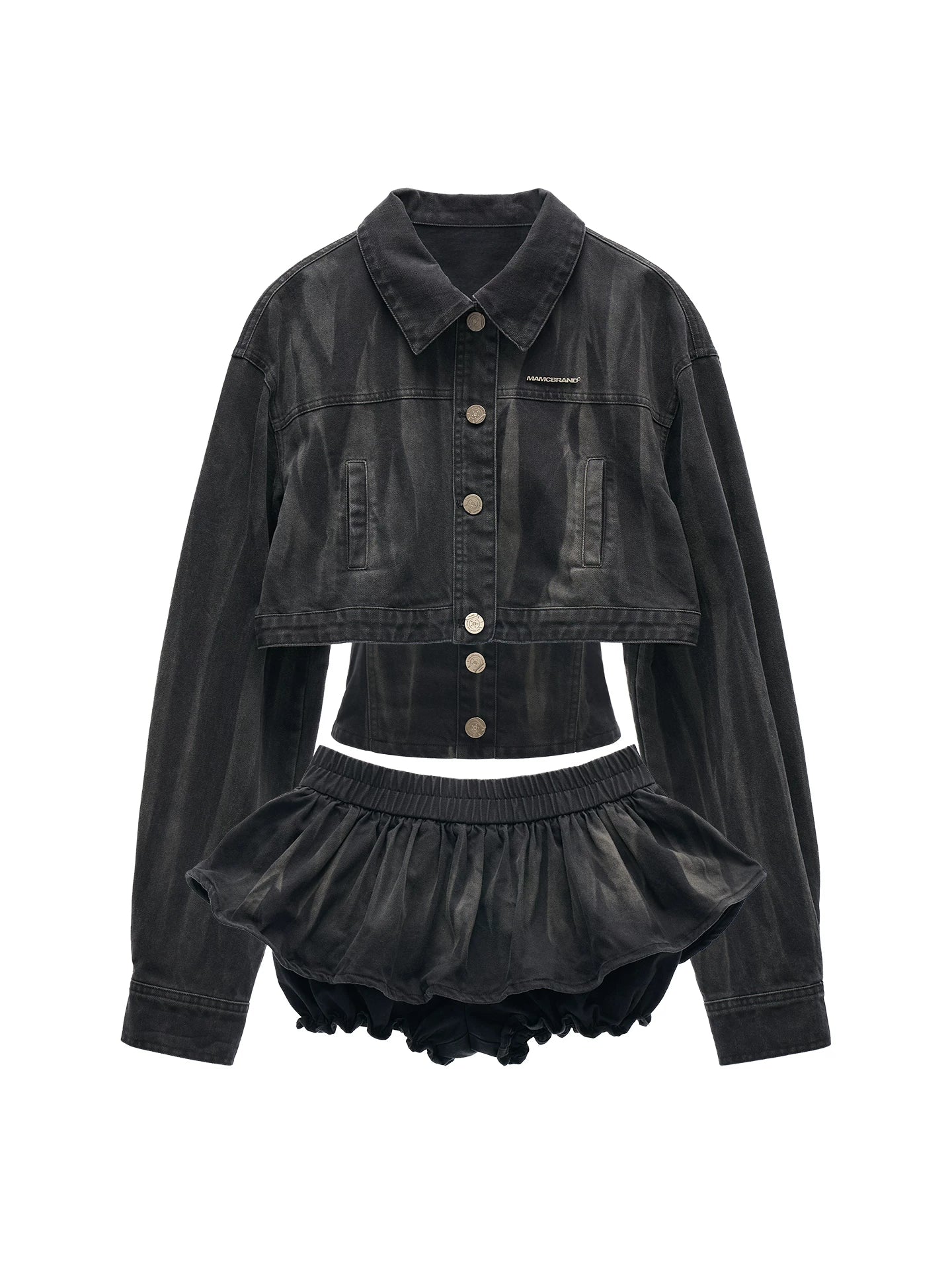 Retro Denim Skirt + Jacket + Top