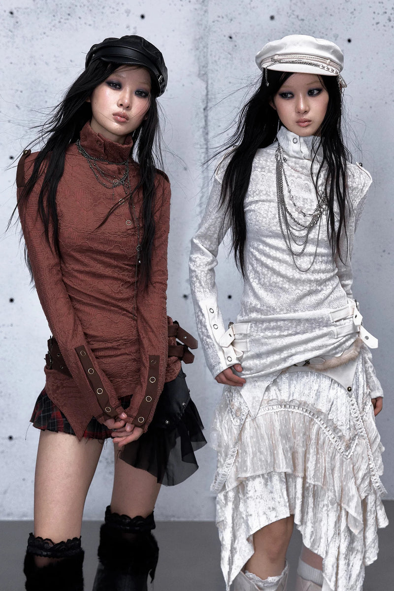 Retro Asymmetric Knit Sweater