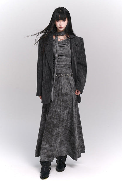 Mode Girl Dark Grey Long Dress