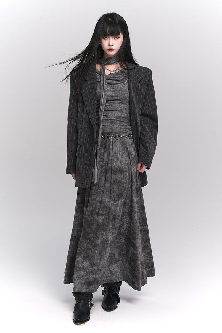 Mode Girl Dark Grey Long Dress