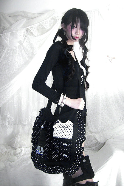 Polka Dot Big Ribbon Adjustable Bag