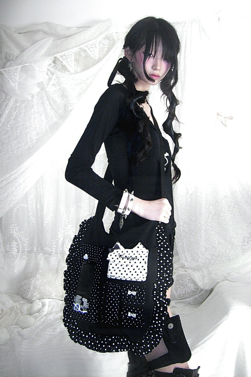 Polka Dot Big Ribbon Adjustable Bag