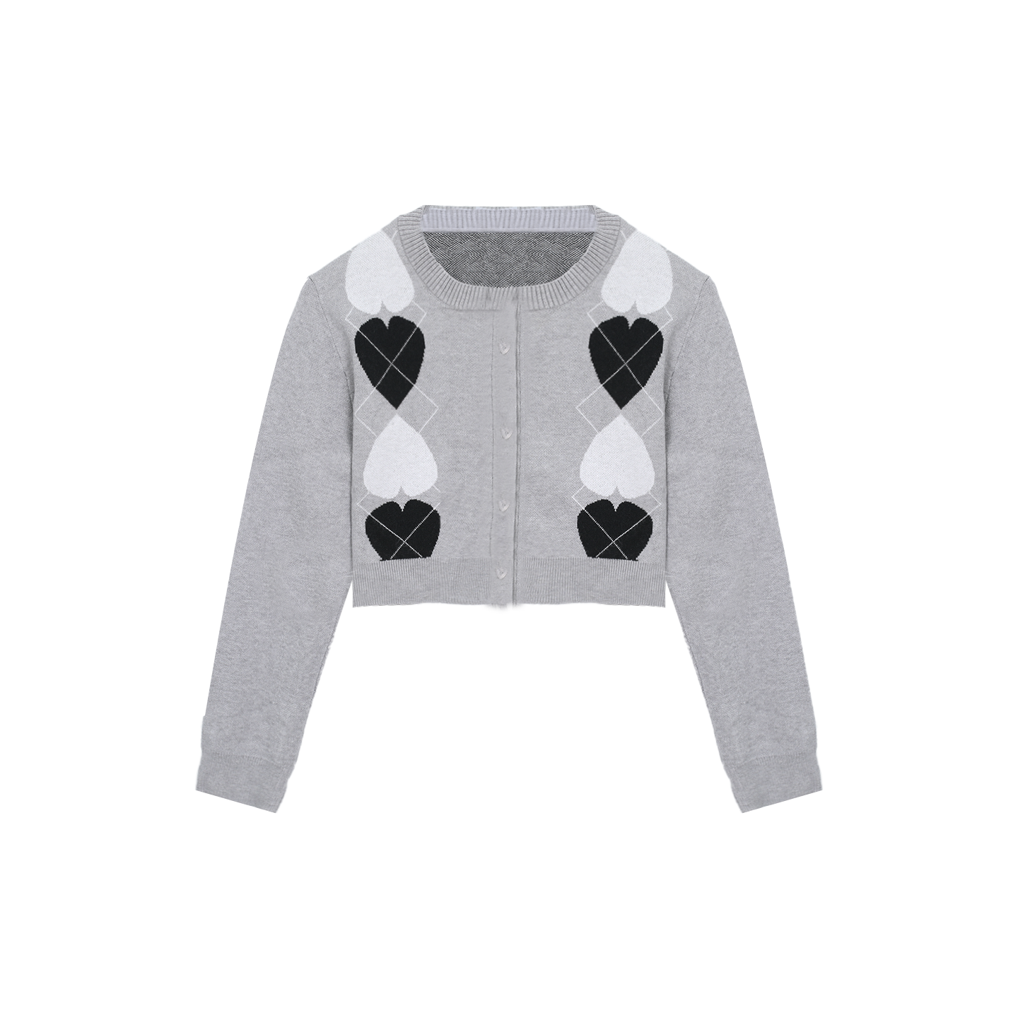 Heart Pattern Cardigan + Top + Shorts