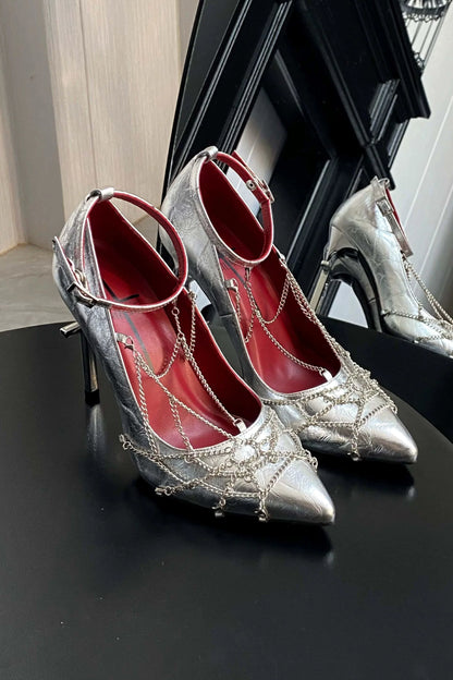 Spider Web Chain High Heels