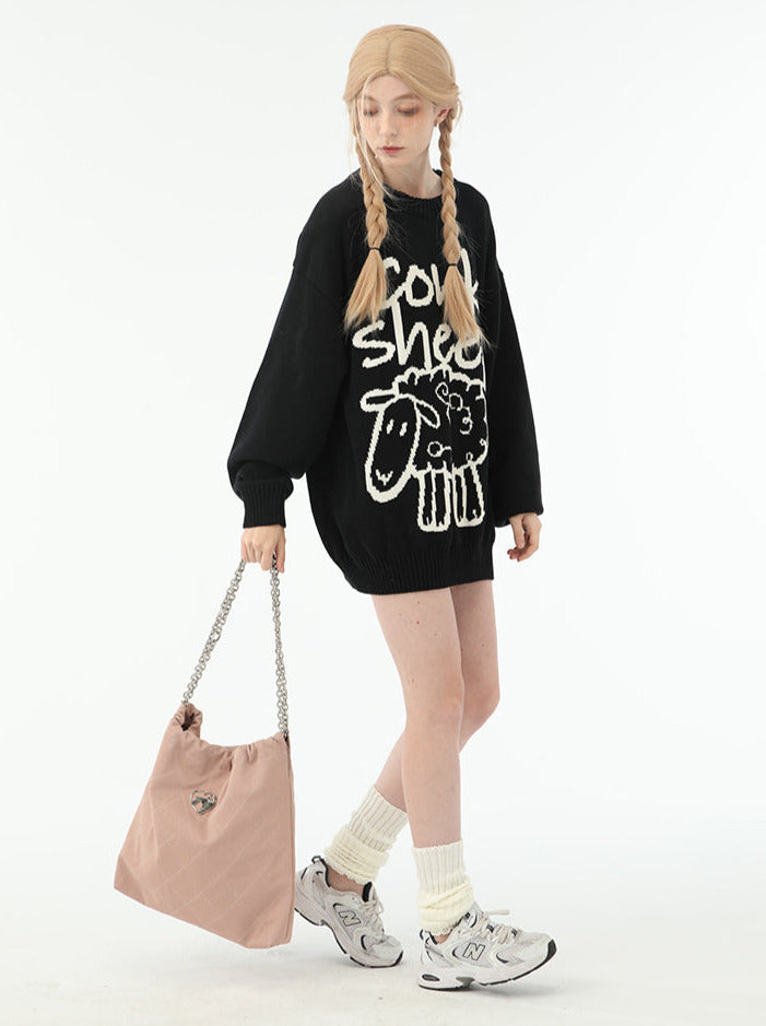 Cool Metal Diamond Quilted Leather Chain Tote Bag
