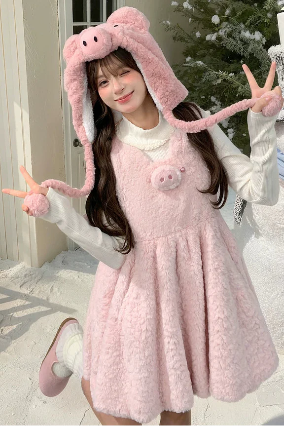 Pig Design Suspender Dress