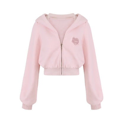 Sweet Pink American Hoodie + Tops + Shorts