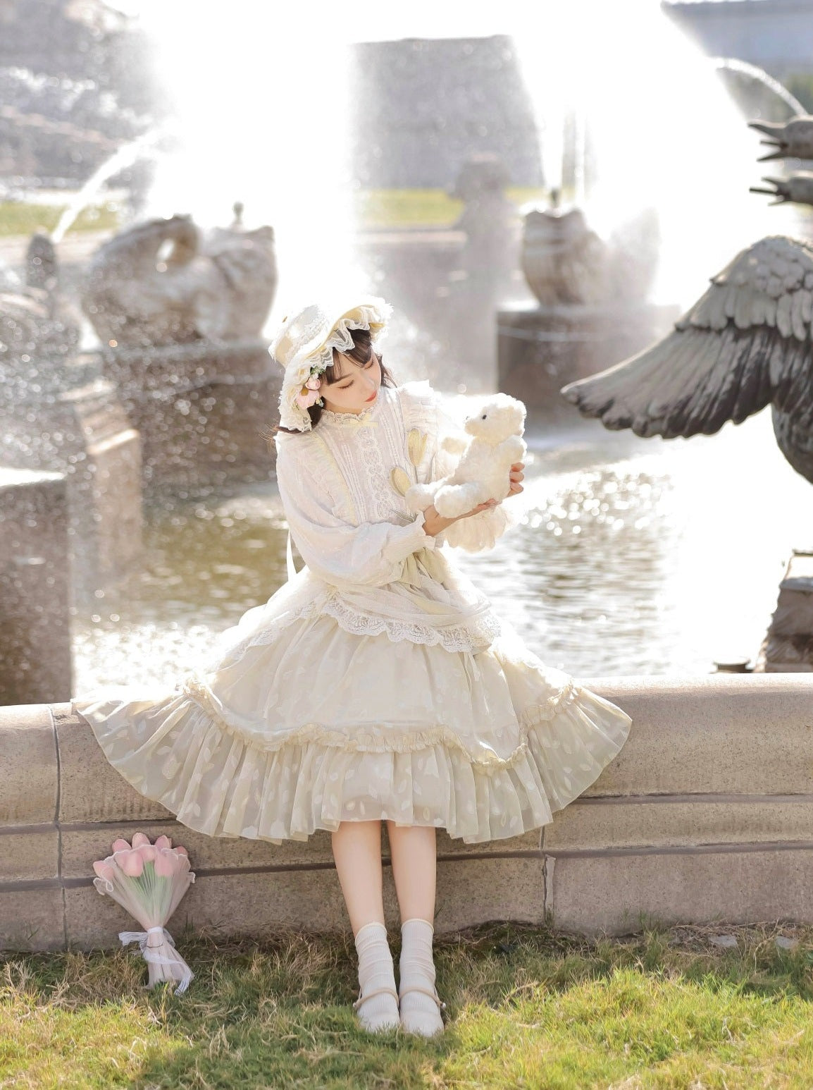 Pure Girly Tulip Ruffle Lolita Dress