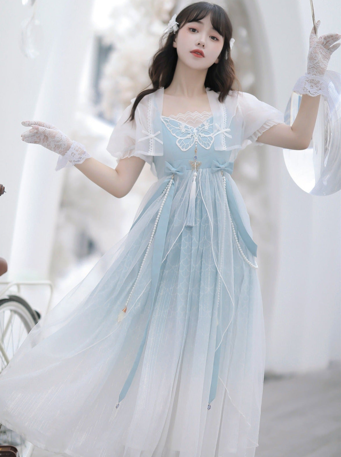 Fantasy Butterfly Lolita Chinese-style Gradient Dress Set