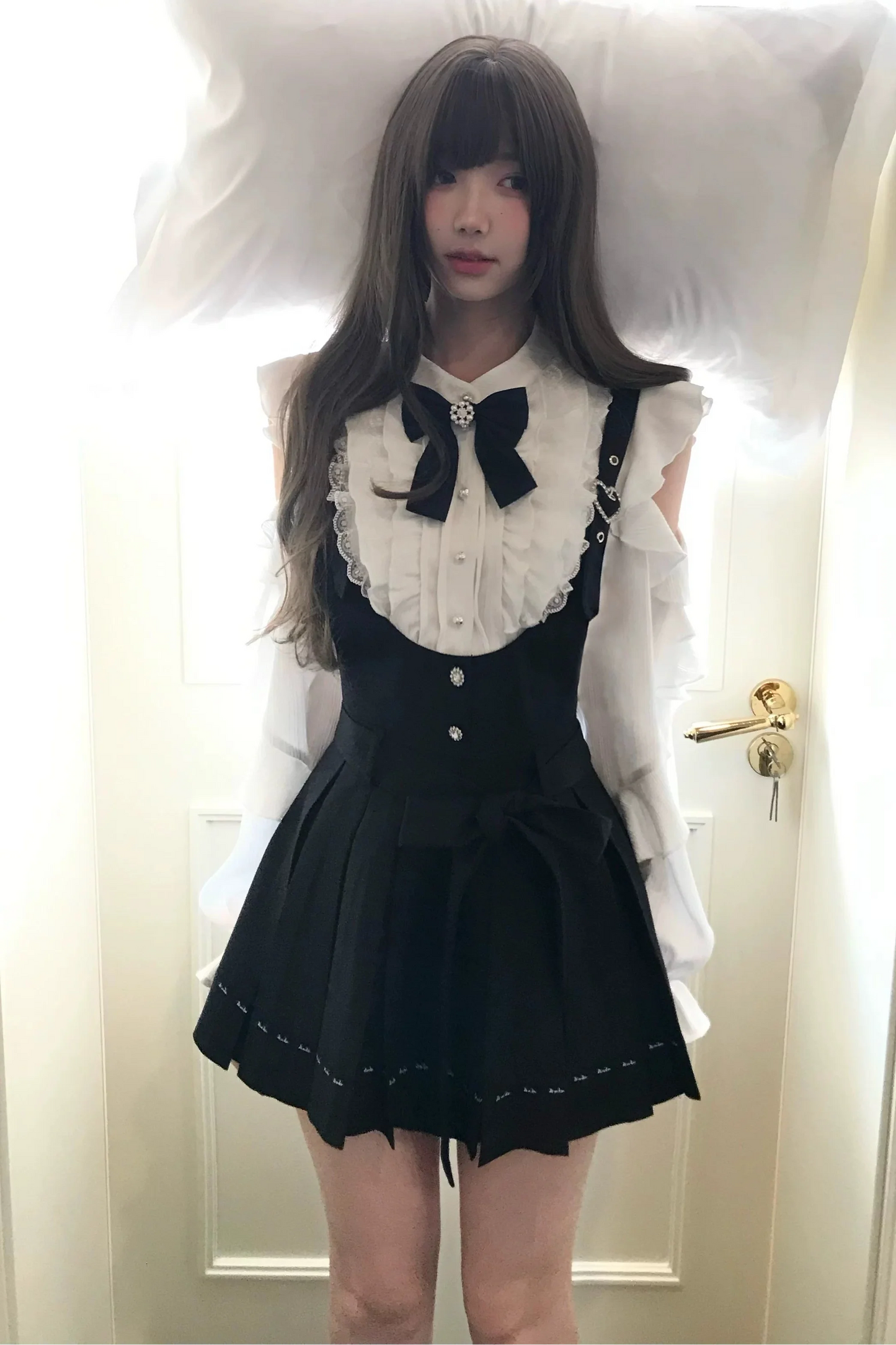 Dark Sweet Off Shoulder Top + Suspender Skirt