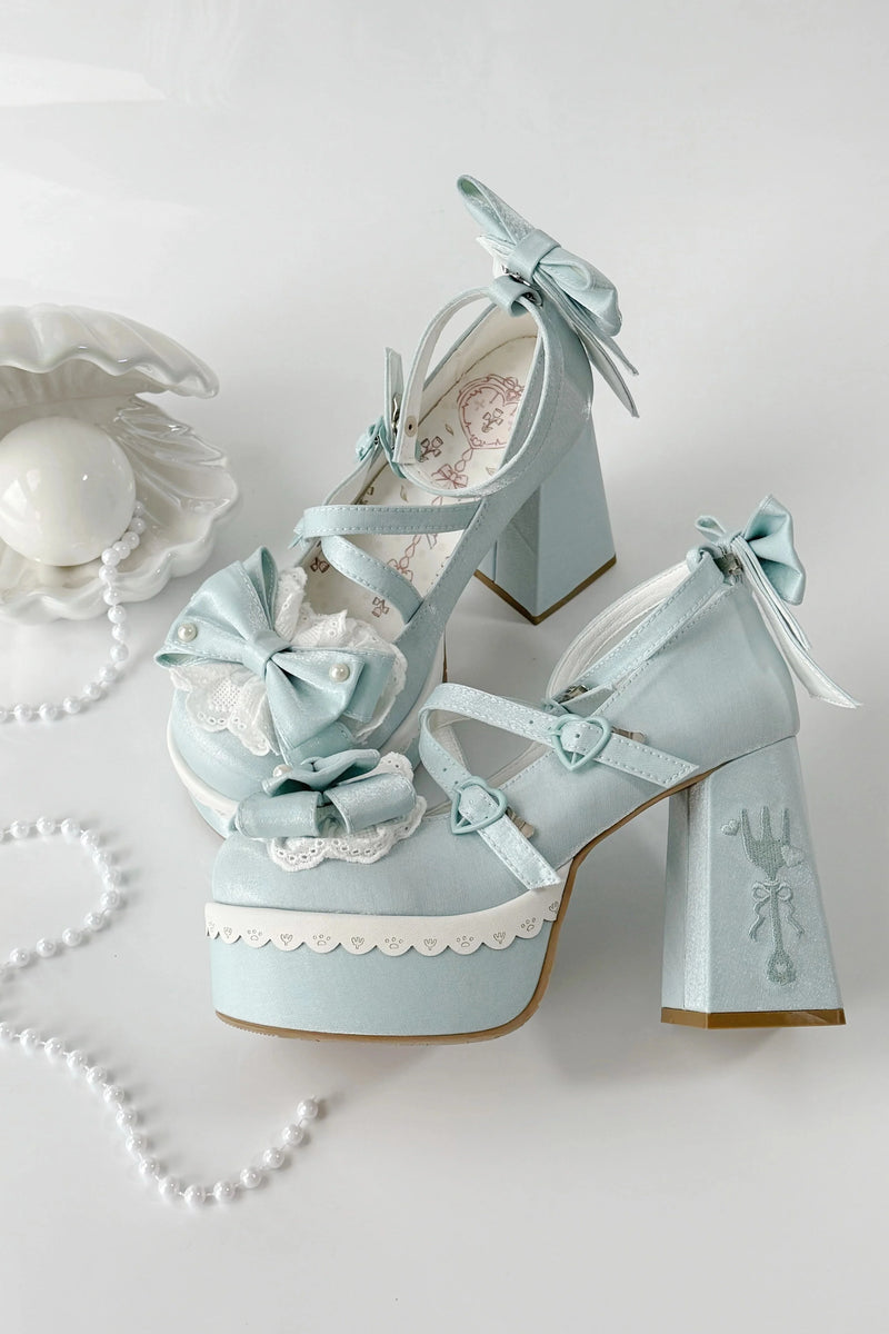 Sweet Ruffle Ribbon Lolita Shoes