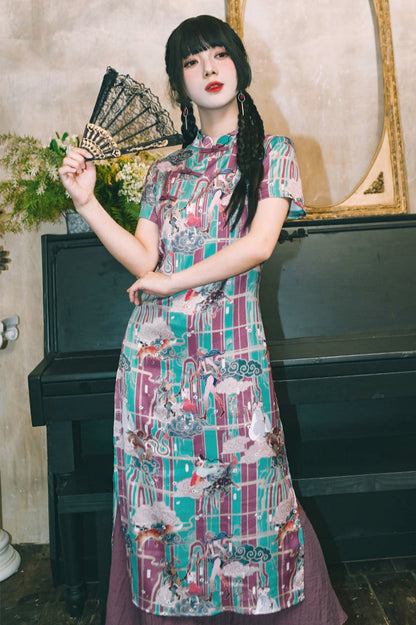 Phantom Chinese-style Fishtail Cheongsam Dress